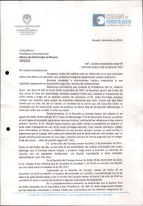 Nota respuesta al ATENEO frente